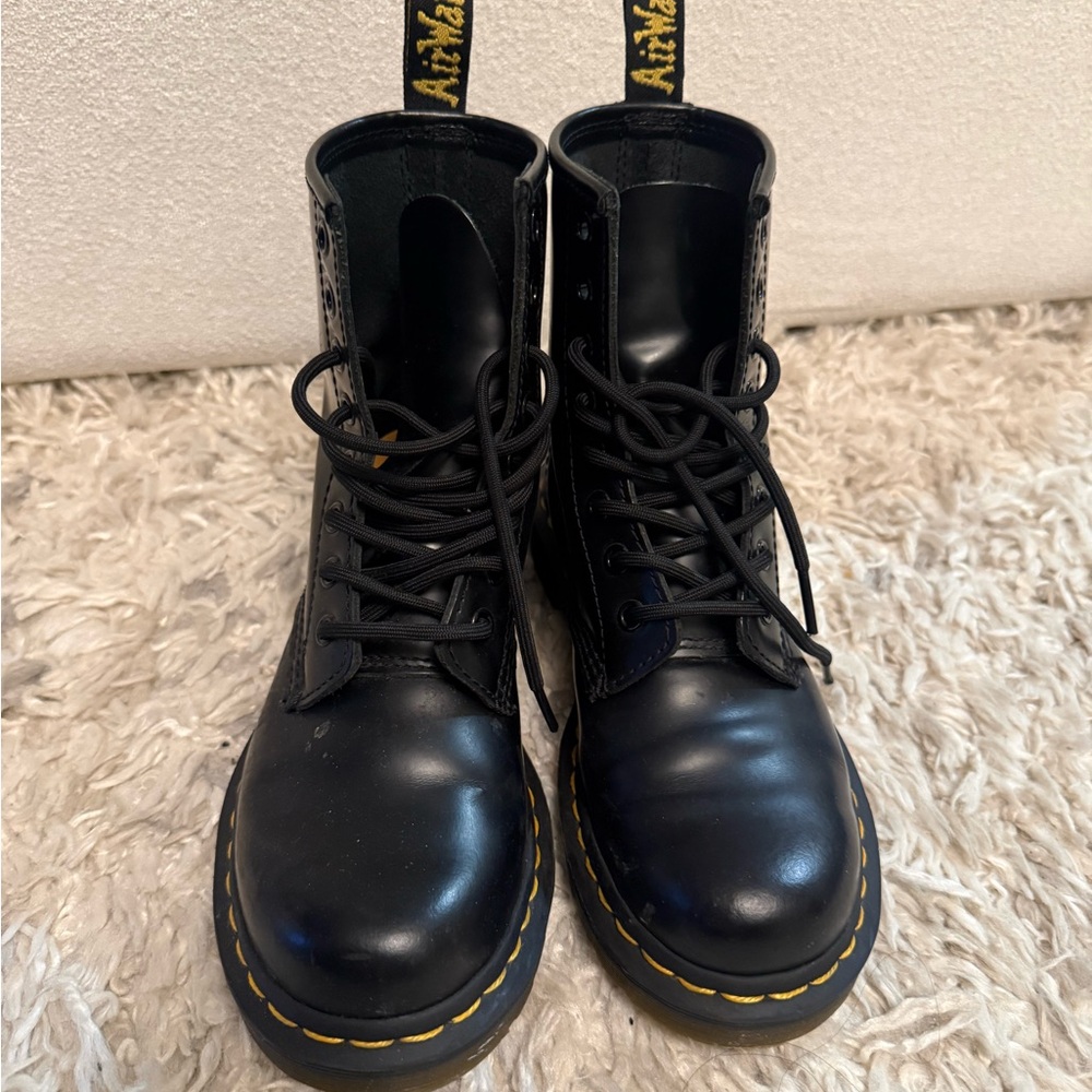Dr. Marten Black Leather Lace-Up Boots